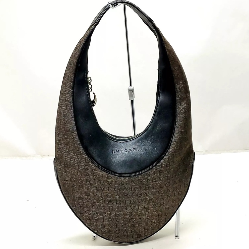 Bvlgari Hand Bag  Black Canvas